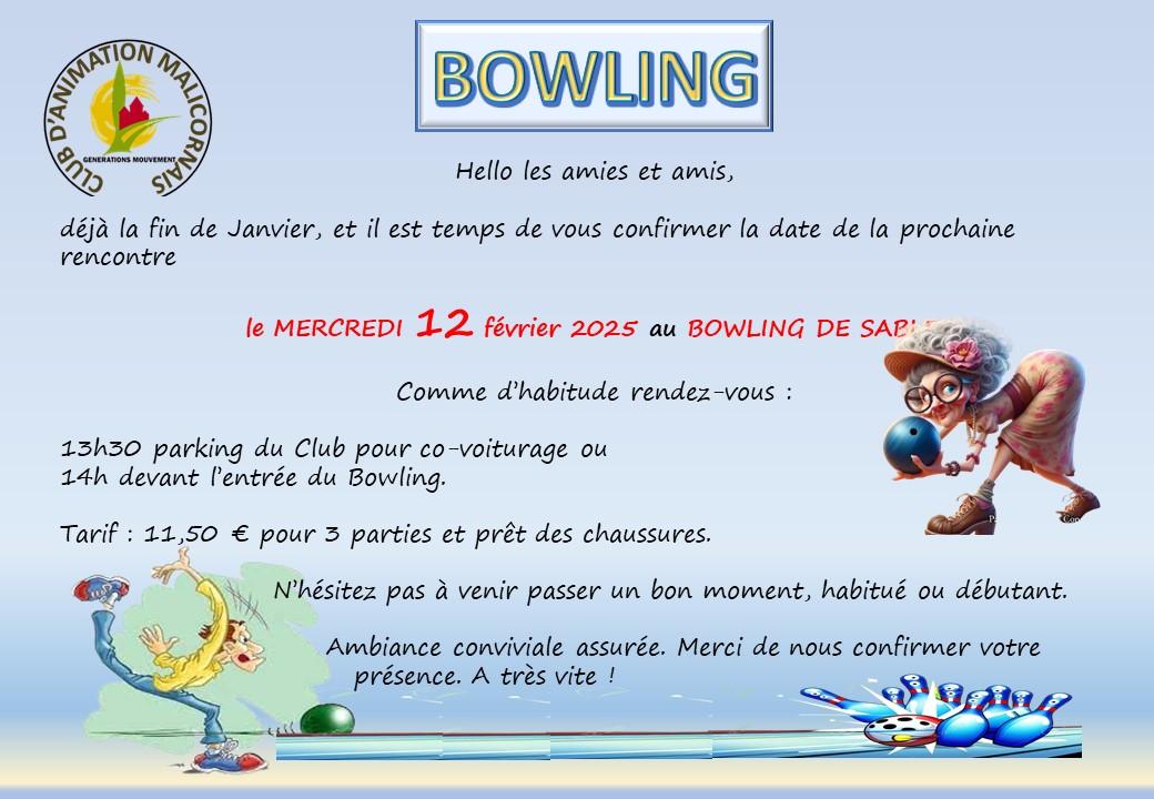 Bowling 12 fevrier 2025